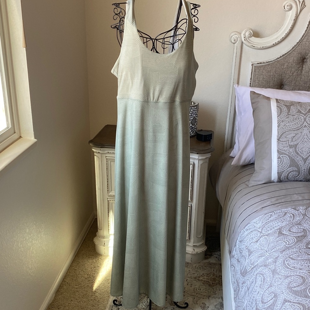 Prana Lara Beach Dress Striped Sage Green